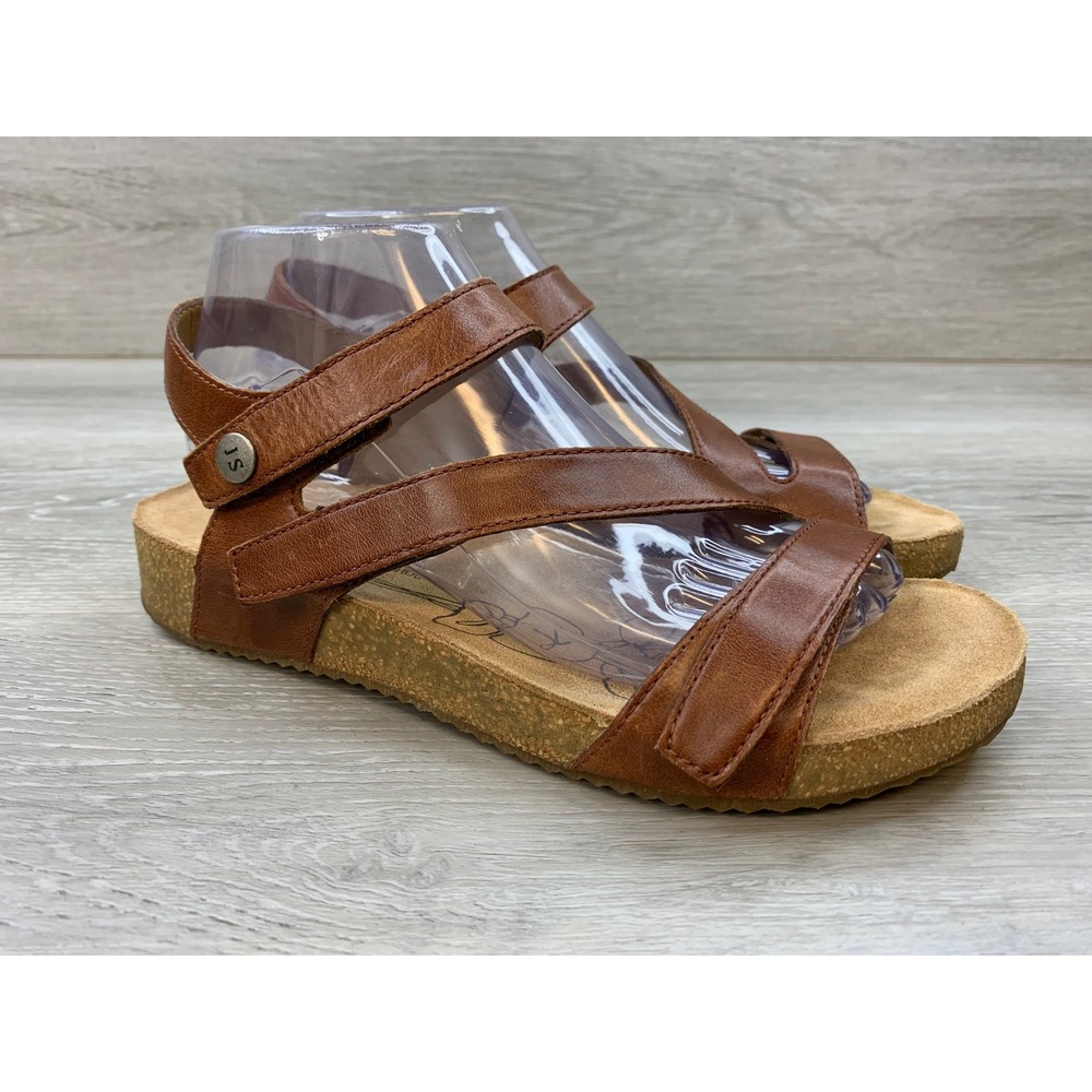 Josef Seibel Rosalie 19 Brown Leather Strappy Comfort Sandals Women's 8 US